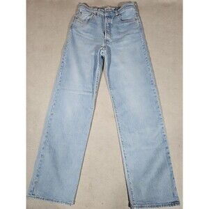 Levi's Women's Big E Button Fly Ribcage Straight Ankle Blue Jeans Size 29x32 Vtg